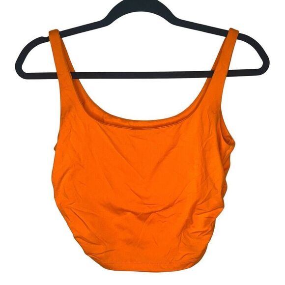 Susana Monaco Gathered Side Scoop Neck Tank in Orange Small - Picture 1 of 7